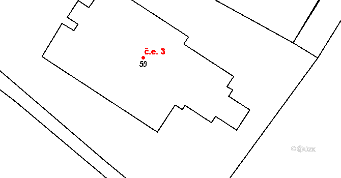 Sulíkov 3 na parcele st. 50 v KÚ Sulíkov, Katastrální mapa