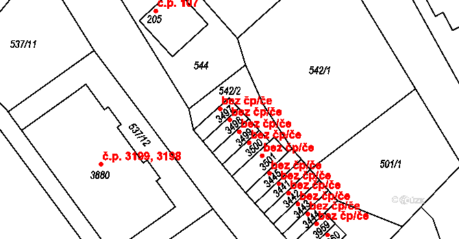 Jablonec nad Nisou 44217871 na parcele st. 3498 v KÚ Jablonec nad Nisou, Katastrální mapa