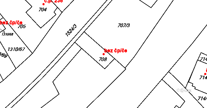 Jeseník 44347871 na parcele st. 708 v KÚ Bukovice u Jeseníka, Katastrální mapa
