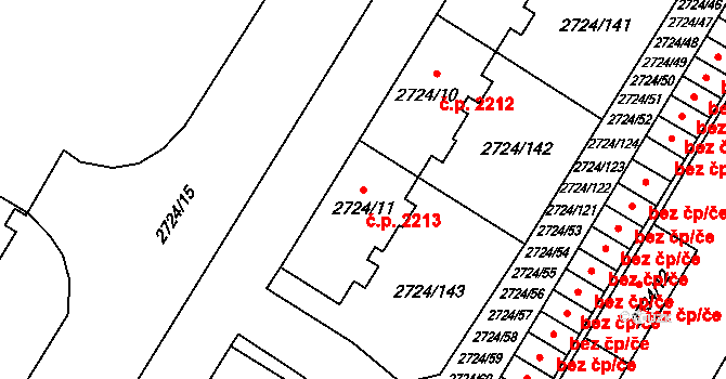 Předměstí 2213, Opava na parcele st. 2724/11 v KÚ Opava-Předměstí, Katastrální mapa