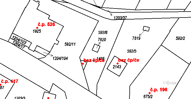 Telč 45852871 na parcele st. 7820 v KÚ Telč, Katastrální mapa