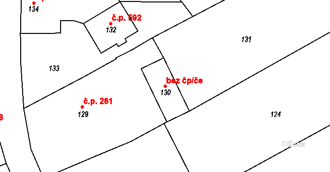 Buchlovice 47255871 na parcele st. 130/1 v KÚ Buchlovice, Katastrální mapa