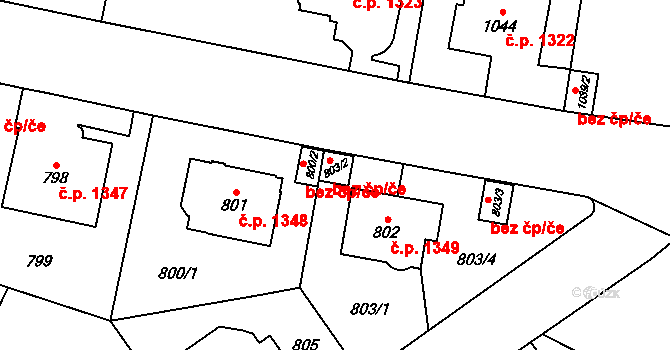 Praha 48372871 na parcele st. 803/2 v KÚ Libeň, Katastrální mapa