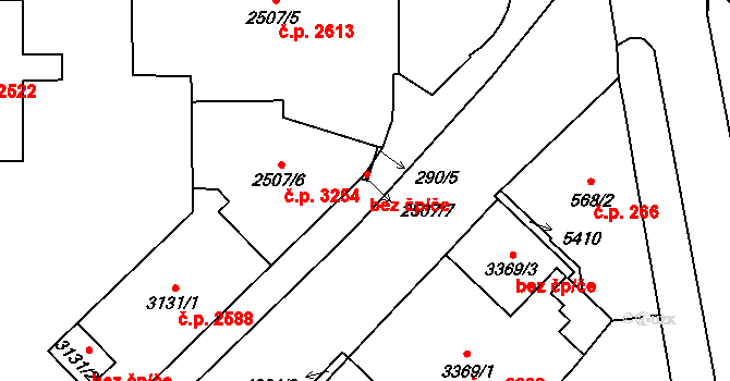 Břeclav 48971871 na parcele st. 2507/7 v KÚ Břeclav, Katastrální mapa