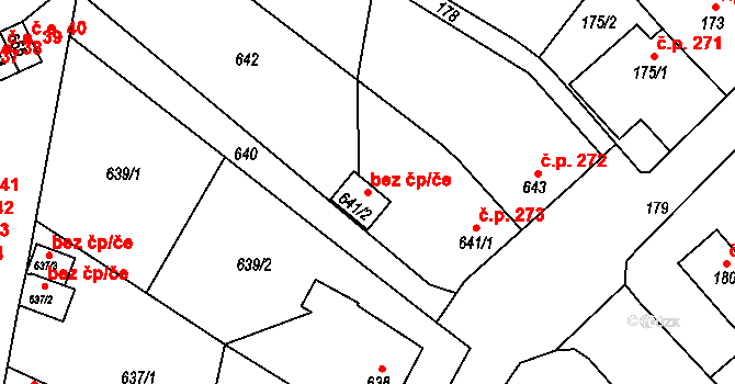 Klášterec nad Ohří 49564871 na parcele st. 641/2 v KÚ Miřetice u Klášterce nad Ohří, Katastrální mapa