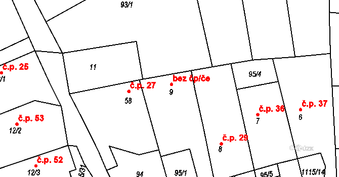 Plánice 50147871 na parcele st. 9 v KÚ Kvasetice, Katastrální mapa