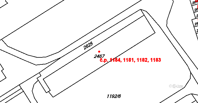 Beroun-Město 1181,1182,1183,1184, Beroun na parcele st. 2467 v KÚ Beroun, Katastrální mapa