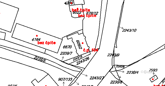 Beroun-Zavadilka 184, Beroun na parcele st. 605/2 v KÚ Beroun, Katastrální mapa
