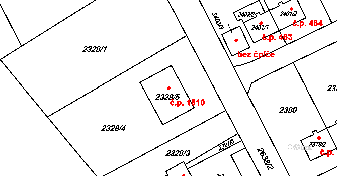 Prostřední Suchá 1510, Havířov na parcele st. 2328/5 v KÚ Prostřední Suchá, Katastrální mapa