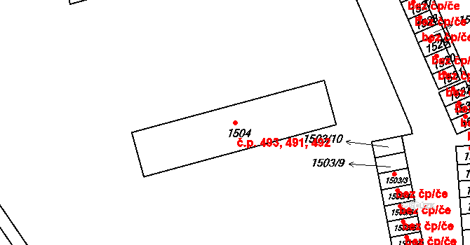 Šenov u Nového Jičína 491,492,493 na parcele st. 1504 v KÚ Šenov u Nového Jičína, Katastrální mapa