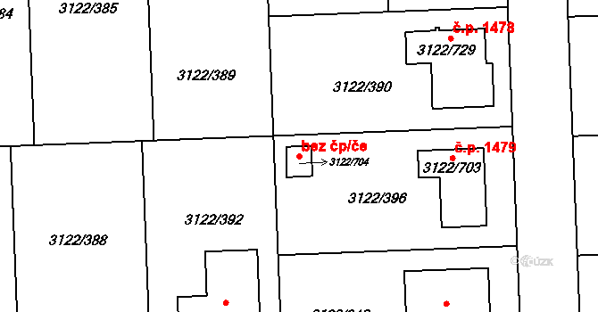 Pohořelice 95019871 na parcele st. 3122/704 v KÚ Pohořelice nad Jihlavou, Katastrální mapa