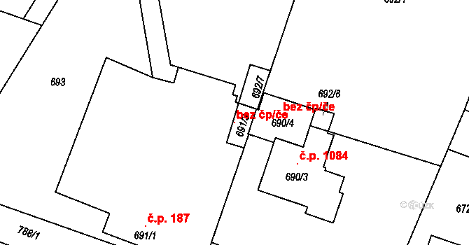 Ostrava 103537872 na parcele st. 691/3 v KÚ Polanka nad Odrou, Katastrální mapa