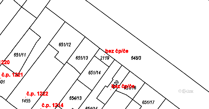Lanžhot 107582872 na parcele st. 2119 v KÚ Lanžhot, Katastrální mapa