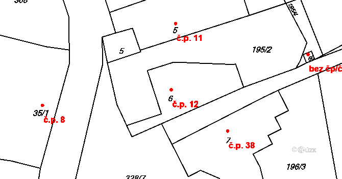 Štěnkov 12, Třebechovice pod Orebem na parcele st. 6 v KÚ Štěnkov, Katastrální mapa