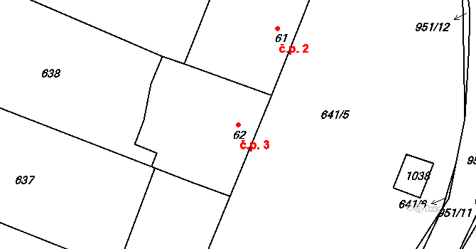 Milovice 3, Soběsuky na parcele st. 62 v KÚ Milovice, Katastrální mapa