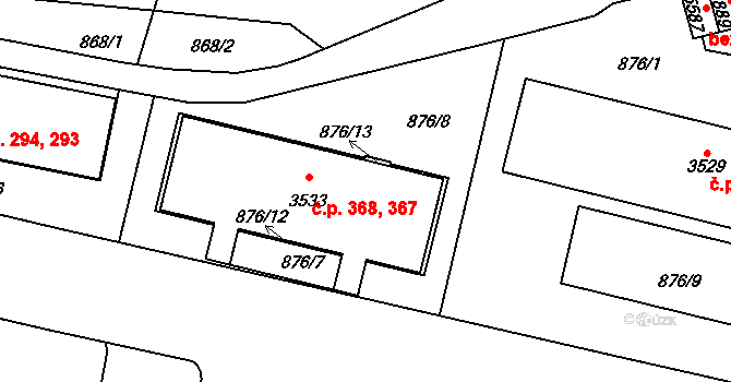 Kryblice 367,368, Trutnov na parcele st. 3533 v KÚ Trutnov, Katastrální mapa