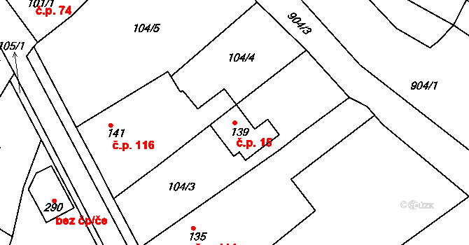 Starý Rožmitál 15, Rožmitál pod Třemšínem na parcele st. 139 v KÚ Starý Rožmitál, Katastrální mapa