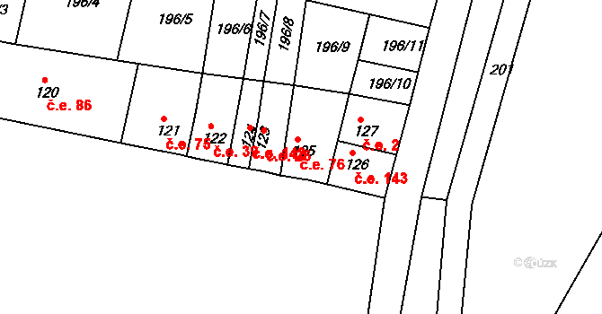 Otradovice 142, Skorkov na parcele st. 124 v KÚ Otradovice, Katastrální mapa