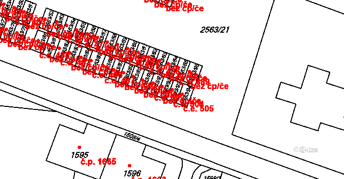 Předměstí 504, Litoměřice na parcele st. 2563/93 v KÚ Litoměřice, Katastrální mapa