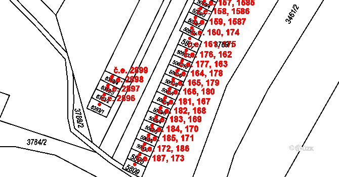Zlín 165,179 na parcele st. 5060/7 v KÚ Zlín, Katastrální mapa