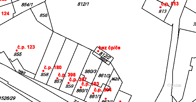 Brno 39473872 na parcele st. 860/2 v KÚ Komín, Katastrální mapa