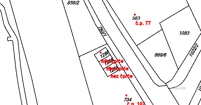 Broumov 40085872 na parcele st. 1286 v KÚ Broumov, Katastrální mapa