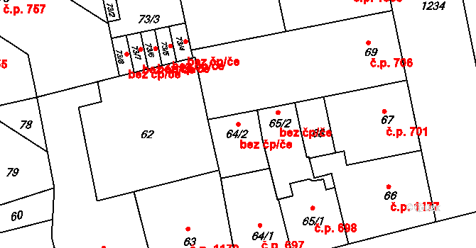 Praha 40363872 na parcele st. 64/2 v KÚ Žižkov, Katastrální mapa