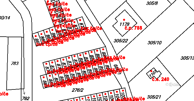 Slatiňany 41746872 na parcele st. 883 v KÚ Slatiňany, Katastrální mapa