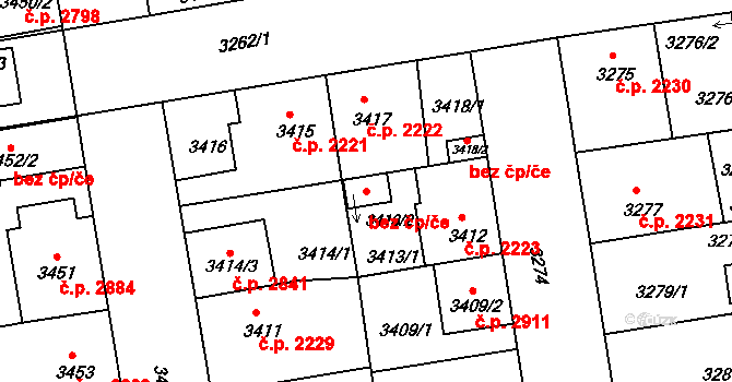 Praha 42423872 na parcele st. 3413/2 v KÚ Žižkov, Katastrální mapa