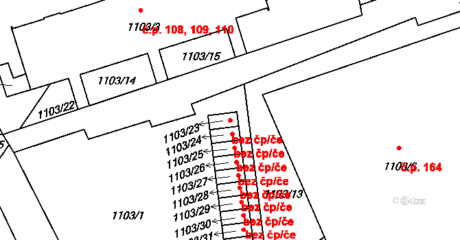 Raspenava 44234872 na parcele st. 1103/23 v KÚ Raspenava, Katastrální mapa