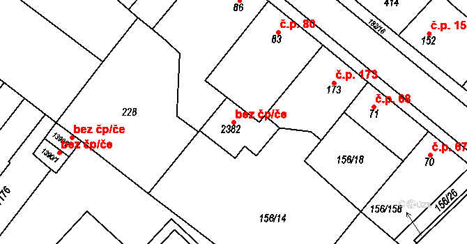 Kralupy nad Vltavou 45403872 na parcele st. 2382 v KÚ Lobeček, Katastrální mapa