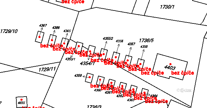 Rožnov pod Radhoštěm 47324872 na parcele st. 4355/2 v KÚ Rožnov pod Radhoštěm, Katastrální mapa