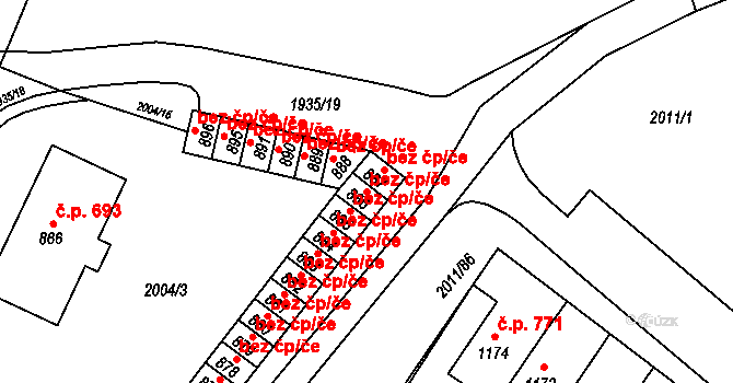 Rtyně v Podkrkonoší 49112872 na parcele st. 886 v KÚ Rtyně v Podkrkonoší, Katastrální mapa