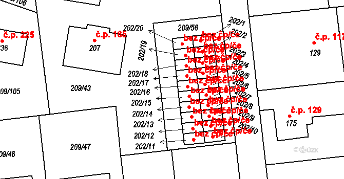 Žichovice 50129872 na parcele st. 202/16 v KÚ Žichovice, Katastrální mapa