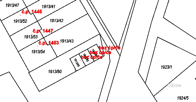 Holešov 107098873 na parcele st. 1913/84 v KÚ Holešov, Katastrální mapa