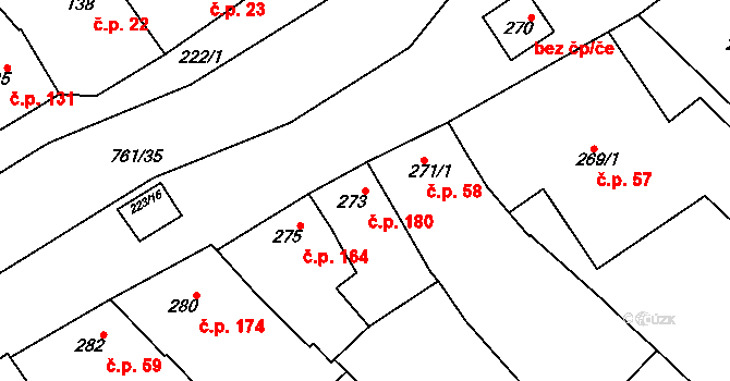Zarazice 180, Veselí nad Moravou na parcele st. 273 v KÚ Zarazice, Katastrální mapa