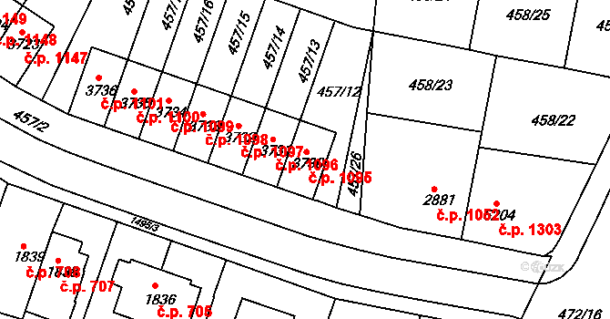 Horka-Domky 1095, Třebíč na parcele st. 3730 v KÚ Třebíč, Katastrální mapa
