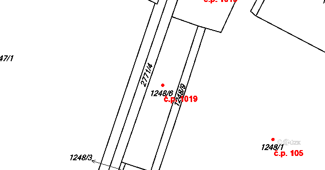 Dobruška 1019 na parcele st. 1248/6 v KÚ Dobruška, Katastrální mapa