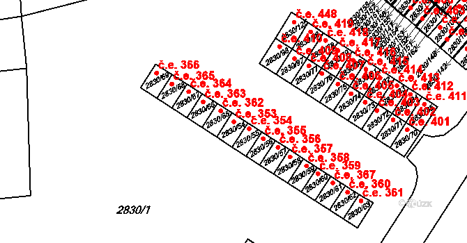 Rumburk 1 353, Rumburk na parcele st. 2830/54 v KÚ Rumburk, Katastrální mapa