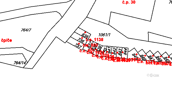 Děčín IX-Bynov 1024, Děčín na parcele st. 837 v KÚ Bynov, Katastrální mapa