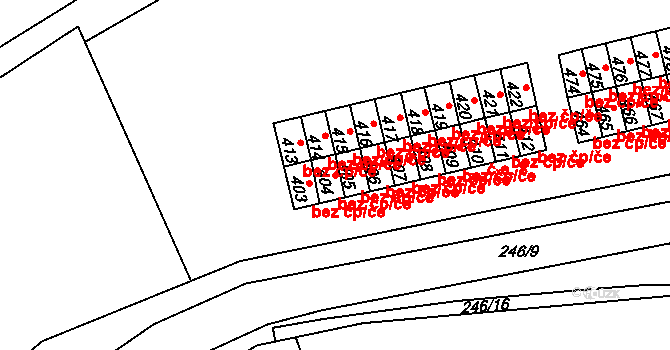 Hostomice 39134873 na parcele st. 404 v KÚ Hostomice nad Bílinou, Katastrální mapa