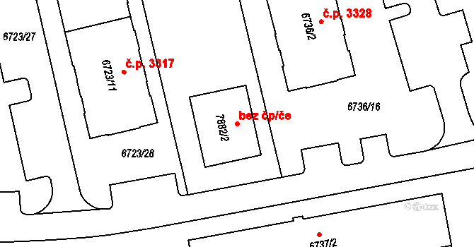 Prostějov 41714873 na parcele st. 7882/2 v KÚ Prostějov, Katastrální mapa