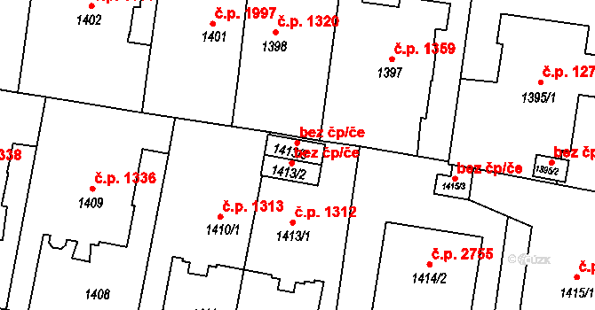 Teplice 45151873 na parcele st. 1413/3 v KÚ Teplice, Katastrální mapa