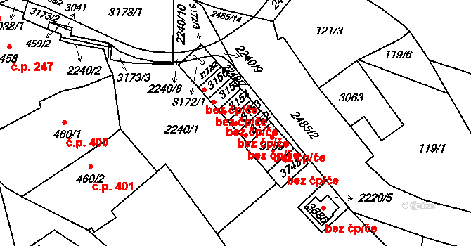 Ústí nad Orlicí 45504873 na parcele st. 3153 v KÚ Ústí nad Orlicí, Katastrální mapa