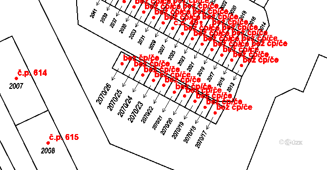 Krnov 48235873 na parcele st. 2070/22 v KÚ Krnov-Horní Předměstí, Katastrální mapa