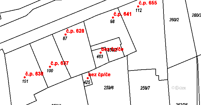 Rudná 49346873 na parcele st. 463 v KÚ Hořelice, Katastrální mapa