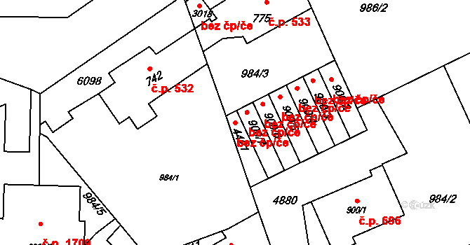 Rožnov pod Radhoštěm 49375873 na parcele st. 4421 v KÚ Rožnov pod Radhoštěm, Katastrální mapa