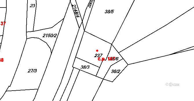 Horní Lánov 167, Lánov na parcele st. 237 v KÚ Horní Lánov, Katastrální mapa