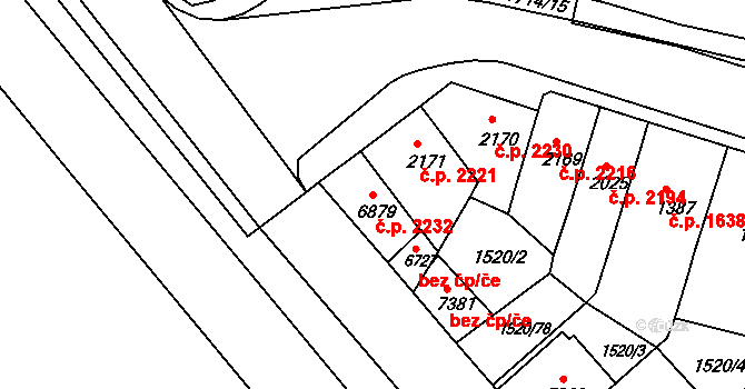 Kroměříž 2232 na parcele st. 6879 v KÚ Kroměříž, Katastrální mapa
