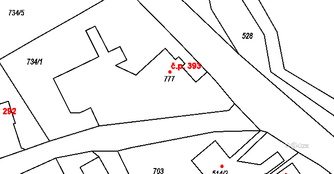 Cvikov II 393, Cvikov na parcele st. 777 v KÚ Cvikov, Katastrální mapa
